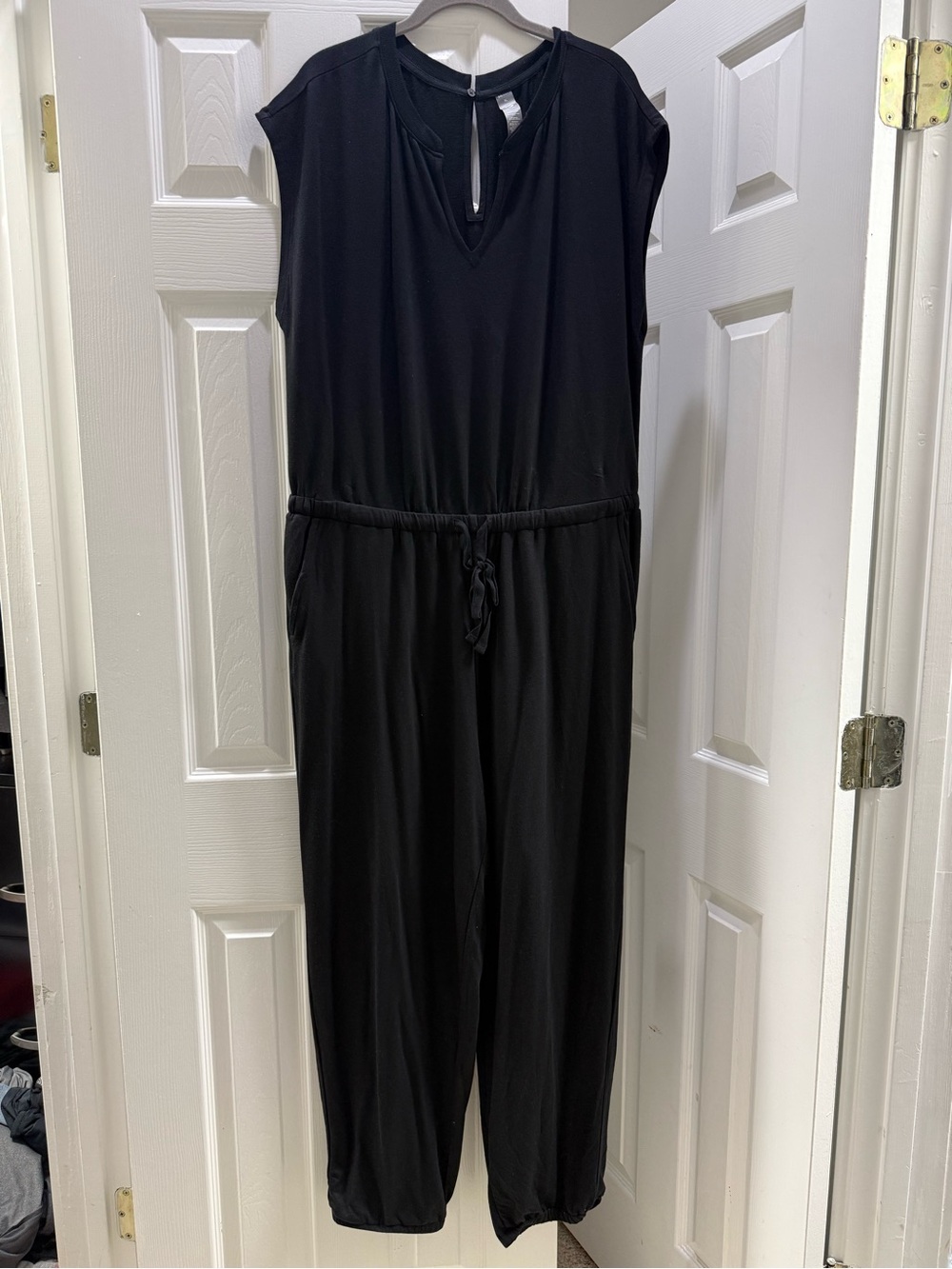 Lou & Grey Black Women's Jumpsuit with Drawstring Waist